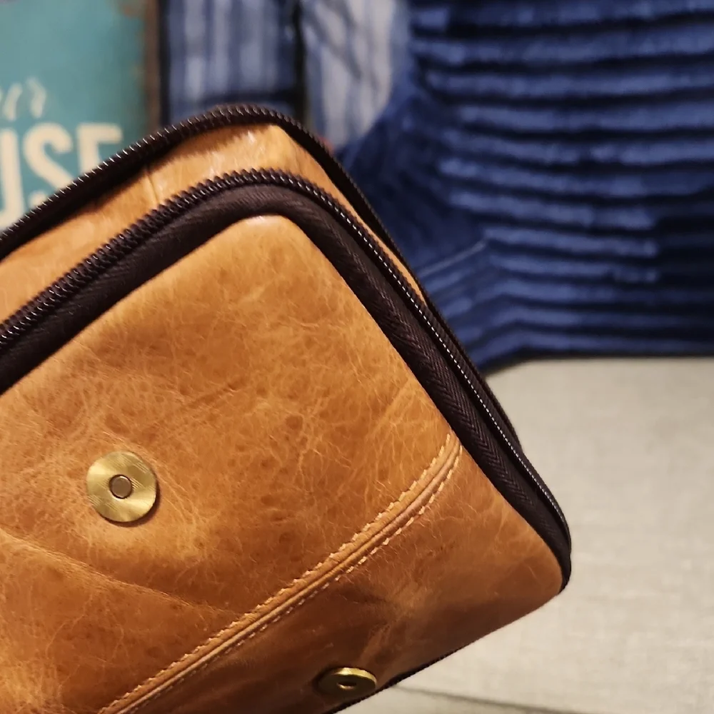 Tan Leather Men's Bag - Picture 6 of 7